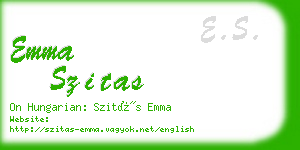 emma szitas business card